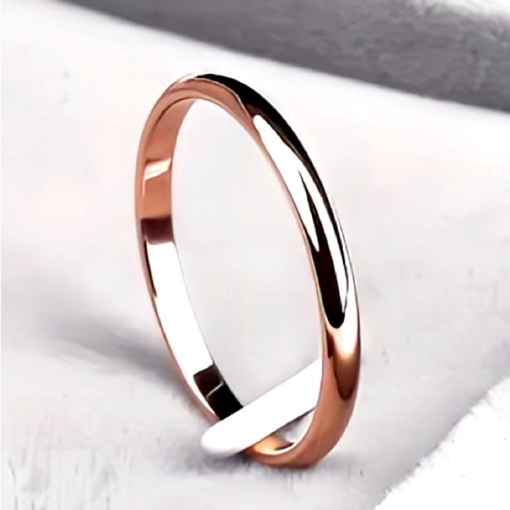NWT 2mm Delicate Titanium Steel Ring in: ROSE GOLD